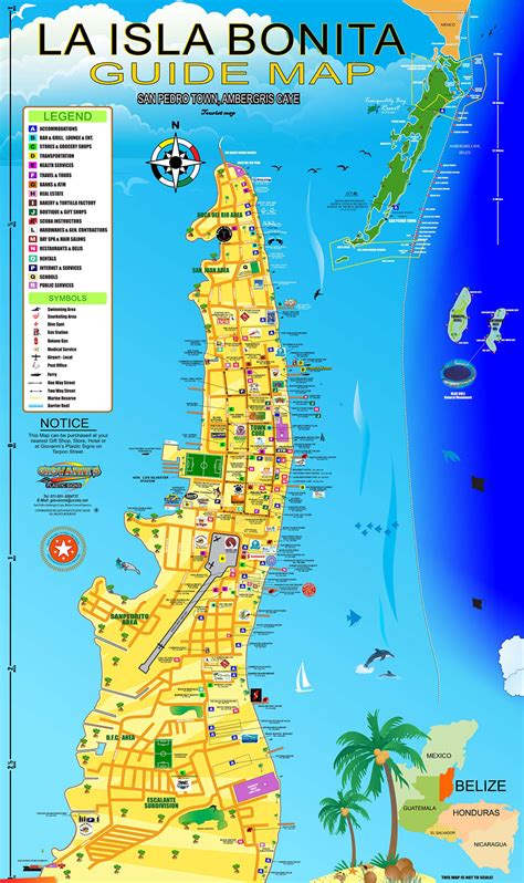 Giovanni Marins Awesome Map Of Ambergris Caye And San Pedro Town