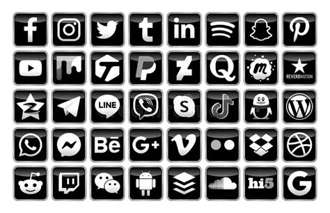 40 Popular Social Media Golden Icons Vector Illustration Editorial