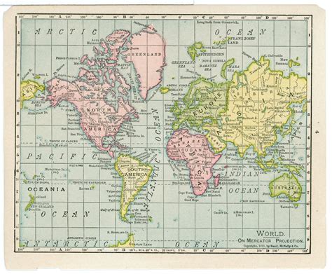 1911 Vintage Atlas Map Page World On One Side Green Basics Inc