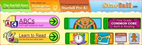 Starfall Website Learn To Read Elementary
