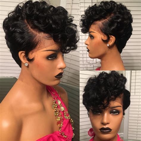 Check spelling or type a new query. 6 inch lace parting short pixie cut wig for summer--NLW457 ...