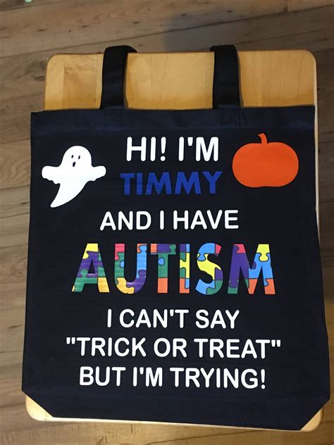 Autism Halloween Bag Non Verbal Trick Or Treat Bag Etsy