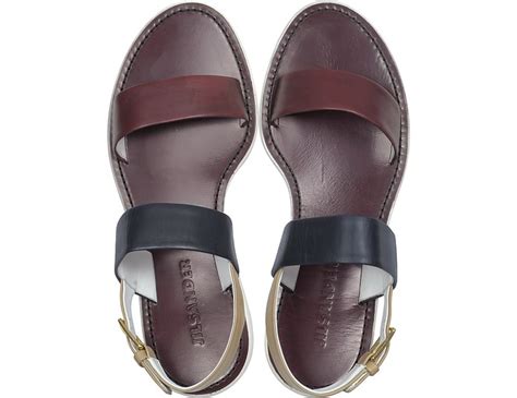 Jil Sander Color Block Leather Sandal 36 Iteu At Forzieri