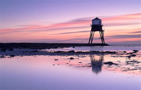 Wallpaper Sea The Sky Dawn Shore Lighthouse England