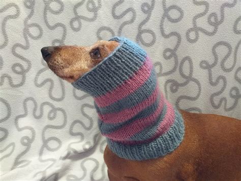Knitted Dog Snood Handmade Stripes Scarf Snood Hat For Dogs Dog