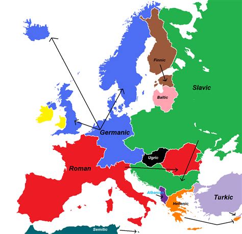 Simplified Map Of European Language Families Maps European