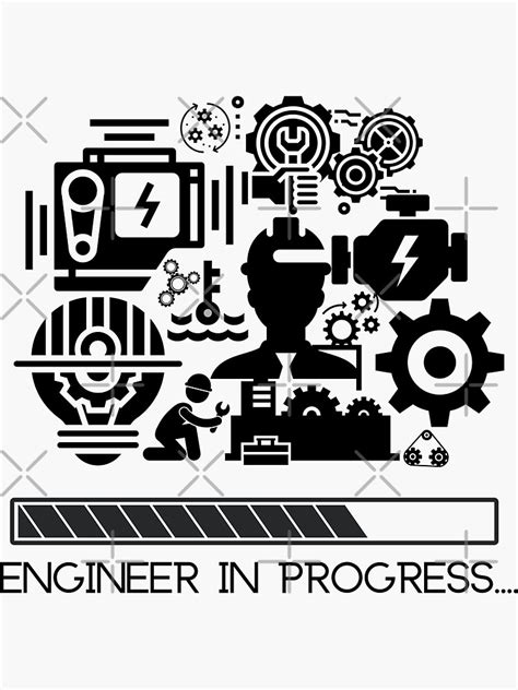 Engineer In Progress Sticker For Sale By Tdesignstore Redbubble