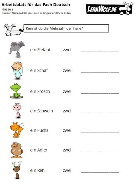 Übungen Deutsch Klasse 2 Kostenlos Zum Download Lernwolf De Deutsch 2 Klasse Erste Klasse