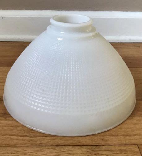 Vintage Corning White Milk Glass Waffle Diffuser Torchiere Lamp