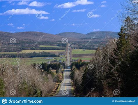 Countryside Landscape With Farm In Quebec Canada Stock Photo Image