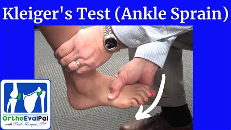 Kleigers Test For High Ankle Sprainspecial Test For The Ankle Youtube