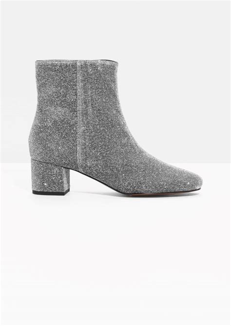 And Other Stories Image 1 Of Lurex Ankle Boots In Silver Crazy Shoes Me