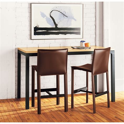 room and board modern parsons counter table w leg 1 5 in black mesabi black honed granite