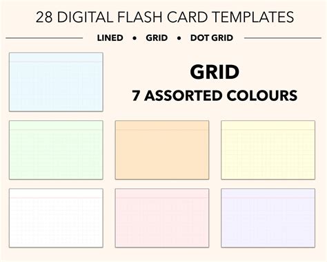 28 Digital FLASH Card Templates INDEX /FLASH Grey Blue | Etsy