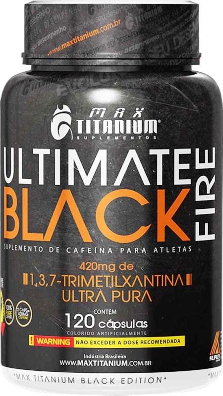 Ultimate Fire Black Max Titanium Suplemento Queimador De Gordura Loja