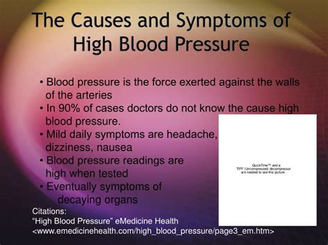 PPT - The Causes and Symptoms of High Blood Pressure PowerPoint Presentation - ID:3038062