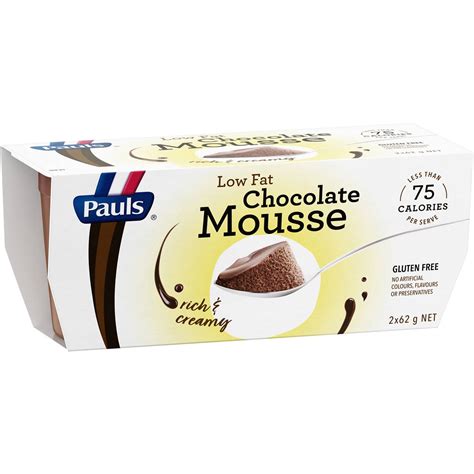 Calories In Pauls Low Fat Chocolate Mousse Calcount