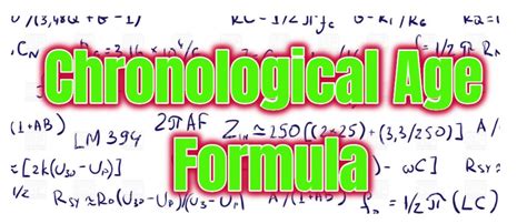 Chronological Age Formula Pearson Age Calculator
