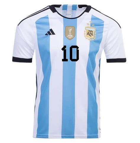 Mens Replica Adidas Messi Argentina Home Jersey 2022 3 Stars