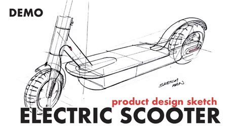 Product Sketch Electric Scooter Sketch Industrial Design Sketch