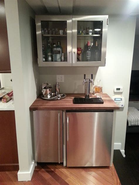 Bar With Medical Cabinet Kegerator And Ice Maker Diy Home Bar