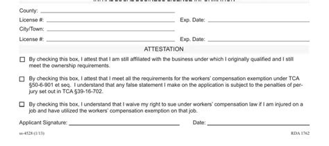 Tn Workers Compensation Exemption Pdf Form Formspal