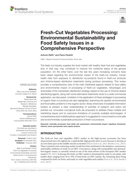 PDF Sustainable Food Processing A Section Of The Journal Frontiers