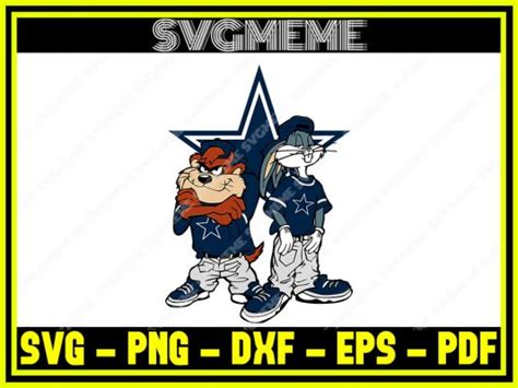 Bugs Taz Dallas Cowboys Nfl SVG PNG DXF EPS JPG Clipart For Cricut