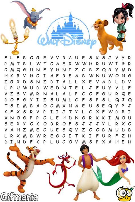 Sopa De Letras Disney Sopa De Letras Sopa De Letras Para Niños