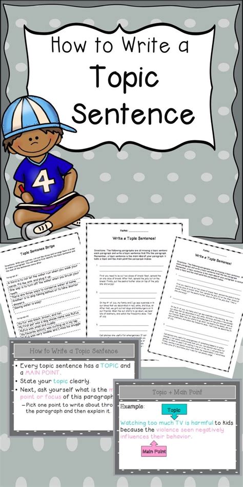 How To Write A Topic Sentence Lesson And Practice For Grades 3 5