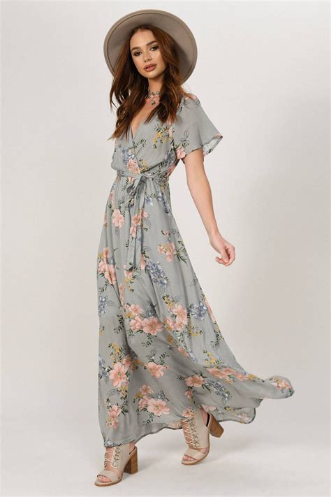 Sincerity Grey Floral Maxi Dress Flower Maxi Dress Maxi Dress Country Maxi Dress