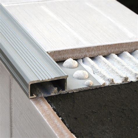Aluminium Tile In Stair Nosing Nlm 30m Length Matte Silver By Genesis Buy Stair Nosings