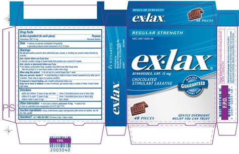 How long have i been constipated? EX-LAX REGULAR STRENGTH CHOCOLATED STIMULANT LAXATIVE ...