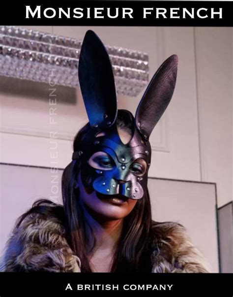 Bionic Bunny Studded Black Face Mask Dominatrix Party Etsy