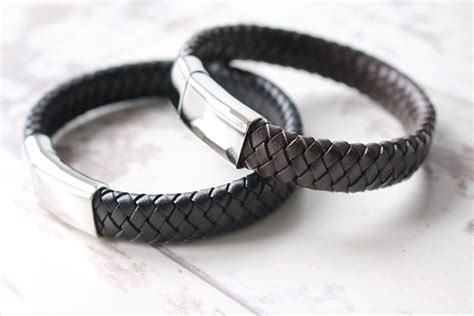Mens Leather Bracelet Personalized Leather By Myloveandsoul