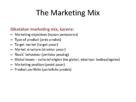 Marketing Mix Bauran Pemasaran Pengertian Marketing Mix Bauran