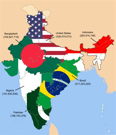 Meanwhile This Rough Map Illustrates That The Population Of India Is