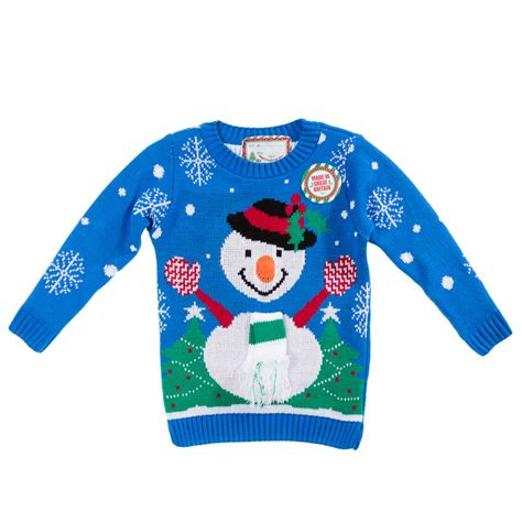 Bandm Kids Christmas Jumper Blue Snowman Christmas Clothing