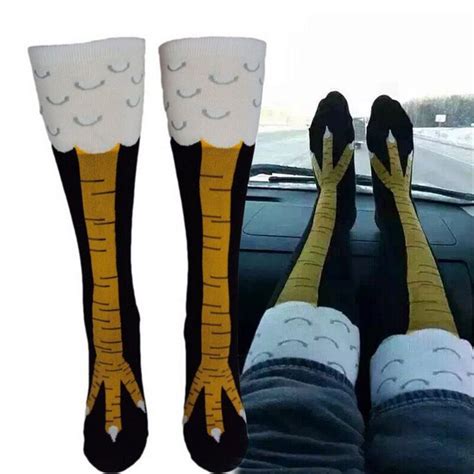 New Creative Stockings With Chicken Print Toe Trendy Women Thigh