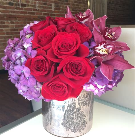 Romantic Red And Purple Flowers In Chicago Il Mudd Fleur