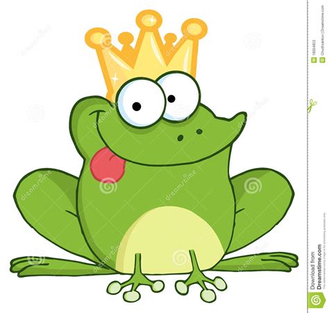 Happy Frog Prince Cartoon Character Stock Vector