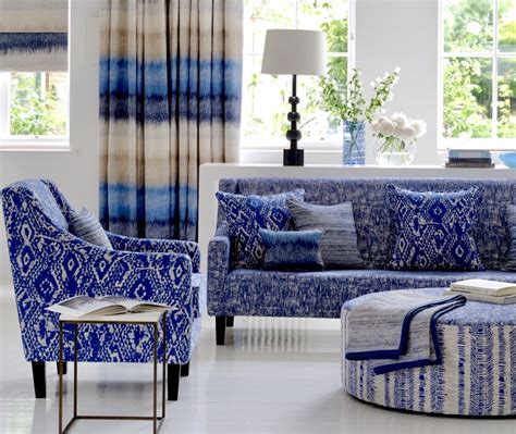 Traditional Indigo Blue Living Room Decor Blue Living