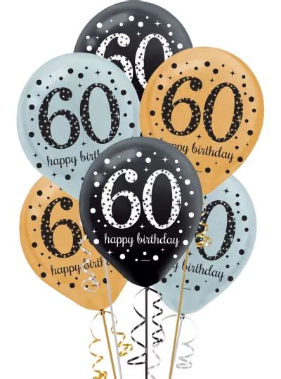 60th Birthday Balloons 15ct Sparkling Celebration Party City