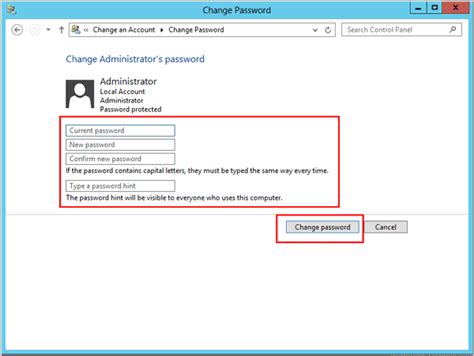 How To Change Administrator And User Password On Windows Server 2012