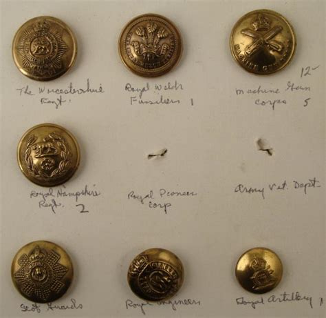 37 British Regiment Military Buttons Antique Collection
