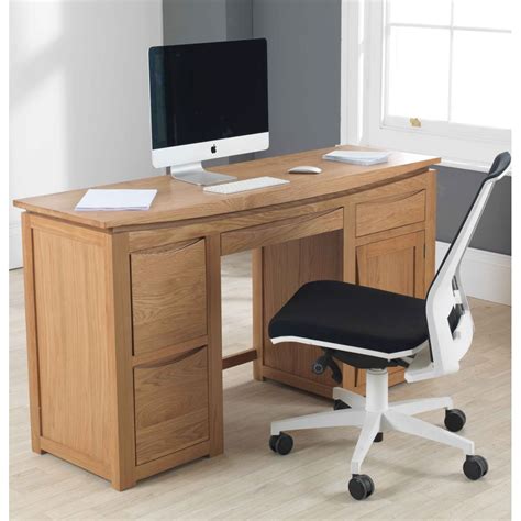 Crescent Solid Oak Furniture Large Computer Desk Home Office