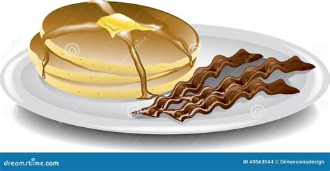 Pancake Bacon Platter Stock Vector Illustration Of Crepe 40563544