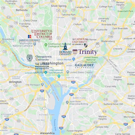 Colleges In Washington Dc Map Mycollegeselection