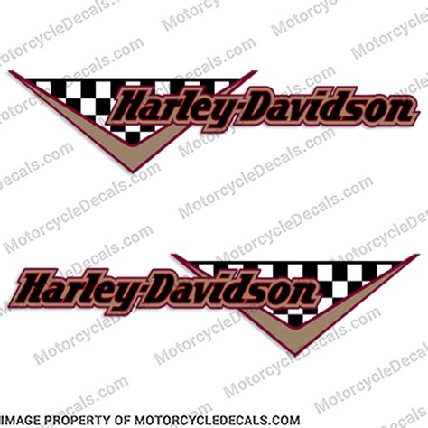 Harley Davidson Fuel Tank Motorcycle Decals Set Of 2 Checkered