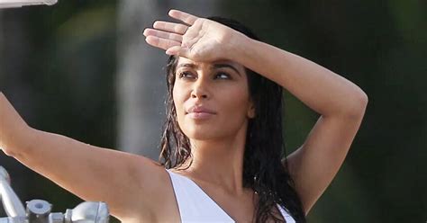 Kim Kardashian Flashes Boobs In Wet T Shirt As Star Gets Wild On The Beach In Mexico Mirror Online
